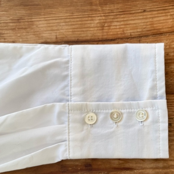 J.McLaughlin‎ Ermine Cotton Stretch Contrast Poplin Button White Blouse S NWOT - Picture 10 of 14